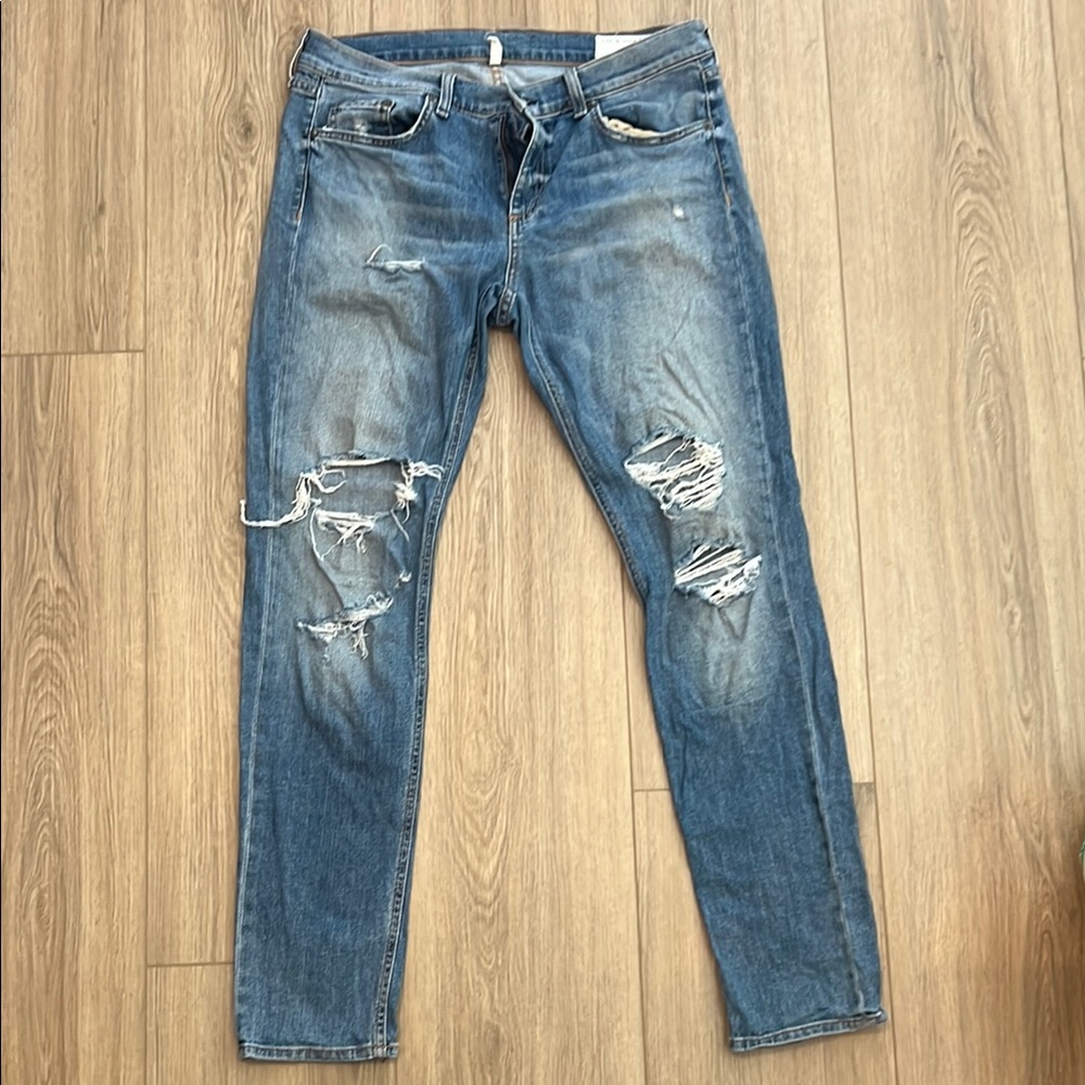 Rag & Bone Blue Skinny Jeans Vintage Distressed